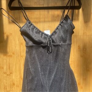 Urban Outfitters Maxi Black Glittery Sheath Dress